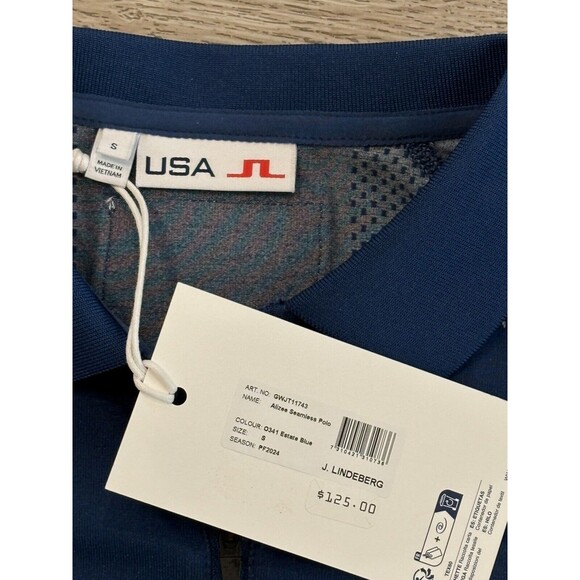 J Lindeberg Alizee Seamless Team USA Golf Polo Shirt Navy Womens Size Small NWT - Picture 3 of 6